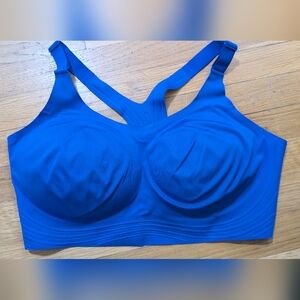All in Motion Blue Sports Bra with Racerback Design